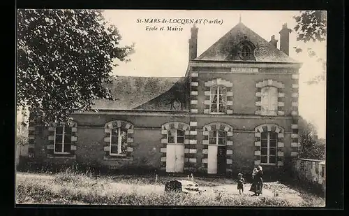 AK St-Mars-de-Locqenay, Ecole et Mairie