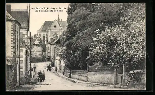 AK Précigné, Entree du Bourg, Route de Sable