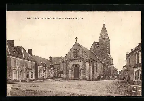 AK Gréez-sur-Roc, Place de l`Eglise