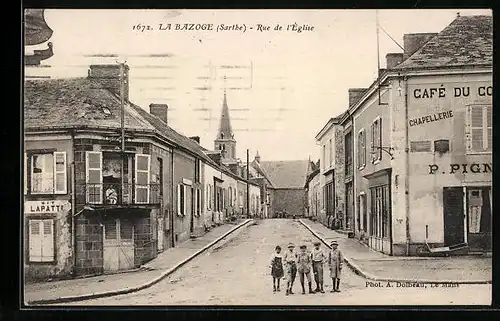 AK La Bazoge, Rue de l`Eglise