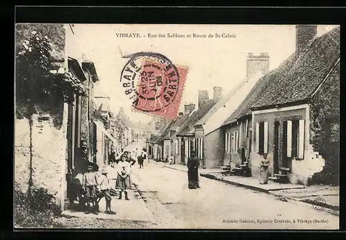 AK Vibraye, Rue des Sablons et Route de St-Calais