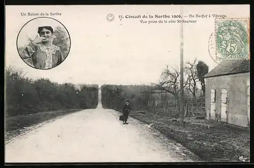 AK Berfay, Vue prise de la côte St-Sauveur, Un Baiser de la Sarthe