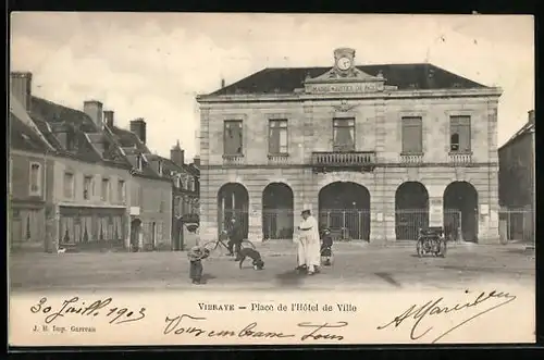 AK Vibraye, Place de Hotel de Ville