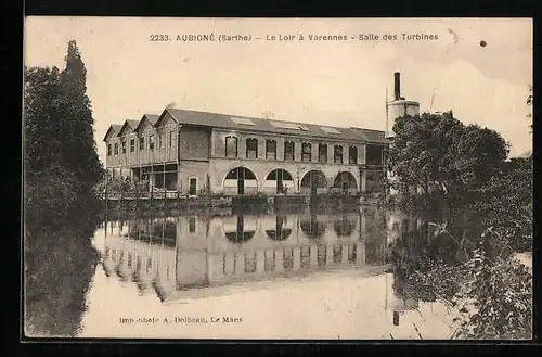 AK Aubigné, Le Loir à Varennes, Salle des Turbines