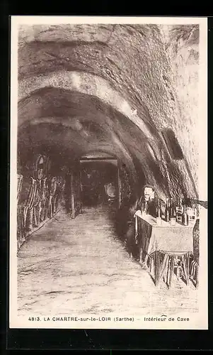 AK La Chartre-sur-le-Loir, Interieur de Cave