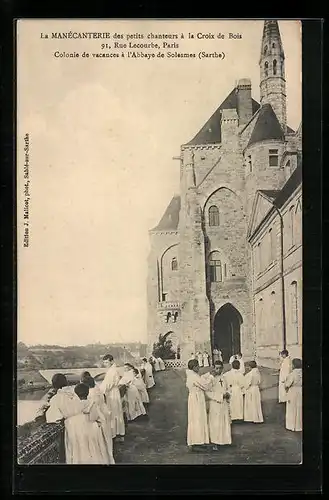 AK Solesmes, Colonie de vacances a l`Abbaye de Solesmes, La Manécanterie des petits chanteurs a la Croix de Bois, Paris