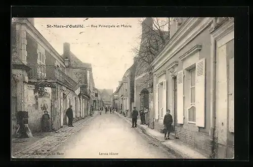 AK St-Mars-d`Outillé, Rue Principale et Mairie