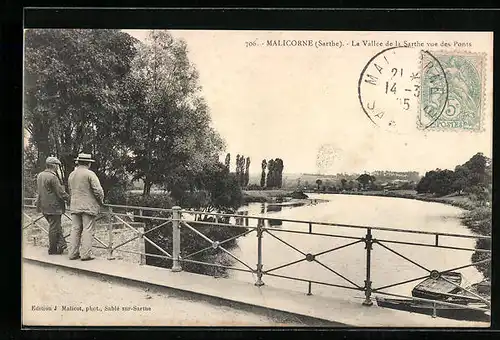 AK Malicorne, La Vallée de la Sarthe vue des Ponts