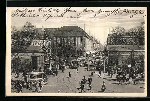 AK Berlin-Tiergarten, Strassenbahn am Potsdamer Platz