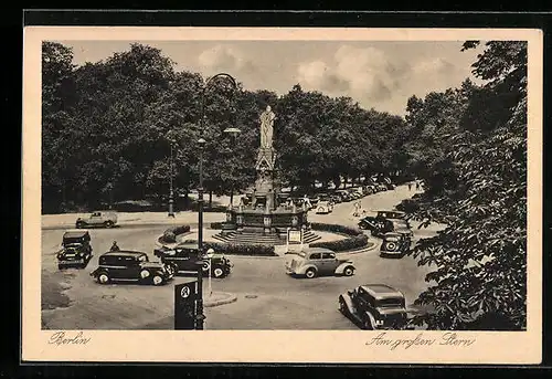 AK Berlin-Tiergarten, Autos am grossen Stern