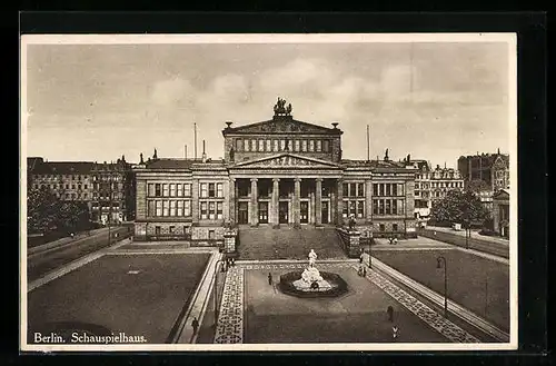 AK Berlin, Blick auf das Schauspielhaus auf dem Gendarmenmarkt