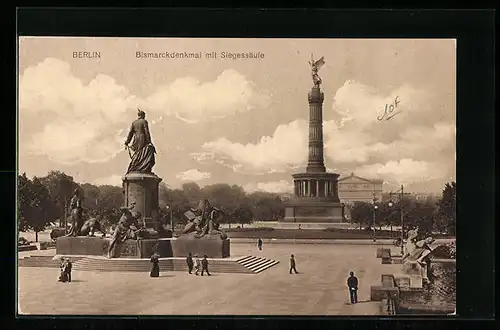 AK Berlin, Bismarckdenkmal mit Siegessäule