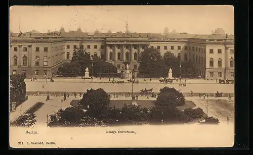 AK Berlin, Strassenpartie mit Königl. Universität