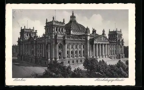 AK Berlin-Tiergarten, Ansicht vom Reichstagsgebäude