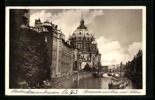 AK Berlin, Spreepartie mit Dom und Schloss