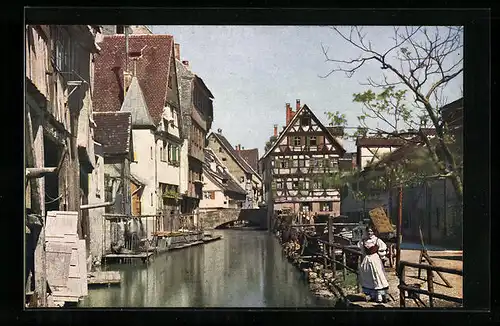 AK Ulm a. D., Partie an der Blau