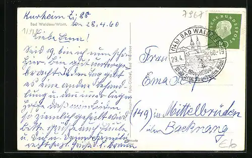 AK Bad Waldsee, Ortsansicht mit Umgebung