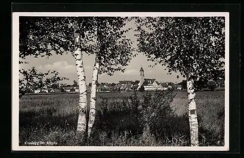 AK Kisslegg im Allgäu, Ortspartie mit Wiese