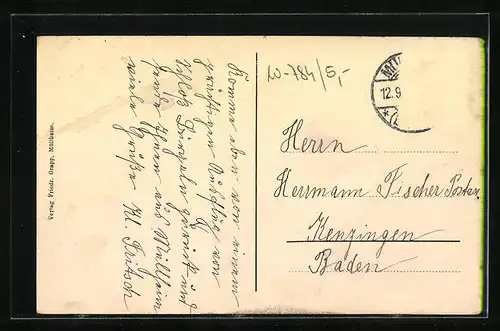 AK Müllheim i. B., Ortsansicht mit Umgebung