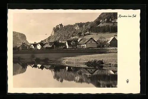 AK Hausen im Tal, Donaupartie mit Schloss Werenweg