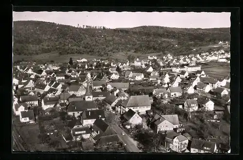 AK Haubersbronn bei Schorndorf, Ortsansicht vom Flugzeug aus