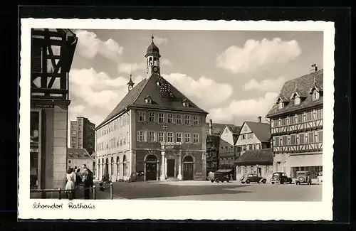 AK Schorndorf, Ortspartie mit Rathaus