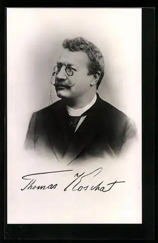 Foto-AK Thomas Koschat mit Zwicker, Kärntner Liederfürst