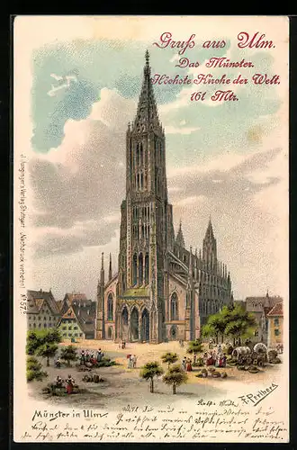 Künstler-AK Friedrich Perlberg: Münster in Ulm