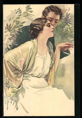 Künstler-AK Plantikow: Er hält ihre Hand
