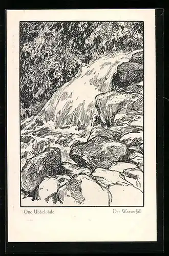 Künstler-AK Otto Ubbelohde: Der Wasserfall