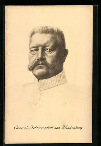 AK General-Feldmarschall Paul von Hindenburg, Kopfportrait