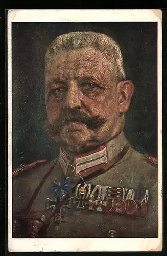 AK Paul von Hindenburg, Uniform-Portrait