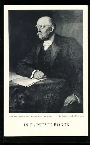 AK In Trinitate Robur, Bismarck mit einem Schriftstück