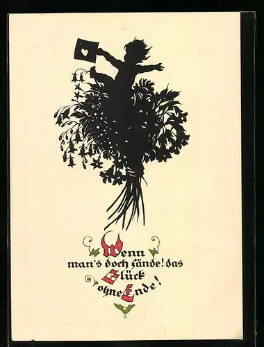 Künstler-AK Georg Plischke: Wenn mans doch fände..., Schattenbild
