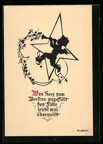 Künstler-AK Georg Plischke: Wes Herz zum Bersten angefüllt..., Schattenbild