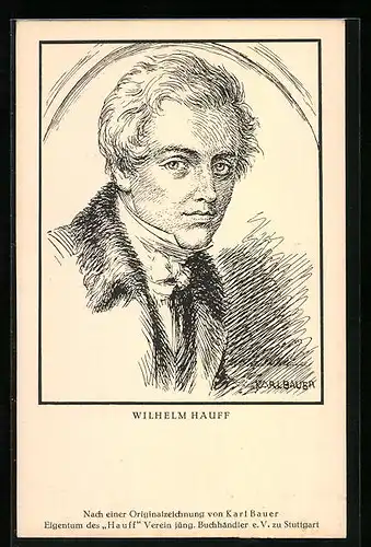 Künstler-AK Porträt Wilhelm Hauff
