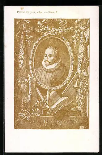 AK Portrait von Miguel de Cervantes