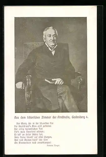 AK Ernst Moritz Arndt auf Stuhl sitzend