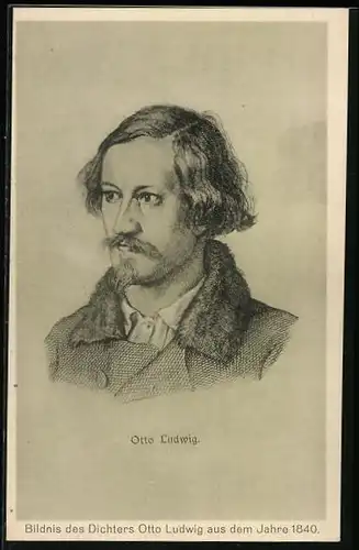 AK Bildnis des Dichters Otto Ludwig 1840
