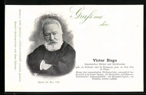 AK Französicher Dichter und Schriftsteller Victor Hugo