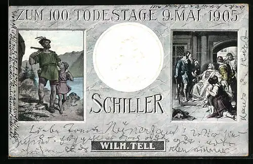 Präge-AK Zum 100. Todestage von Schiller