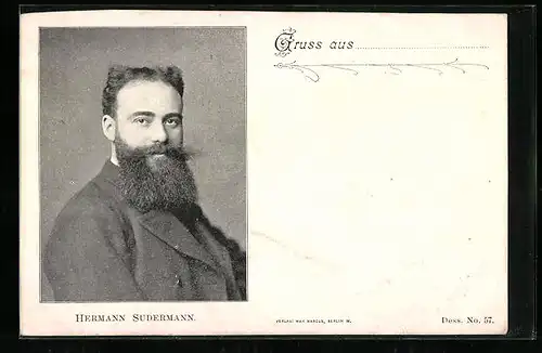 AK Schriftsteller Hermann Sudermann