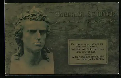 AK Dichter Friedrich Schiller Statue