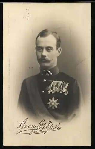 AK Herzog Georg Wilhelm von Braunschweig-Lüneburg in Uniform mit Orden