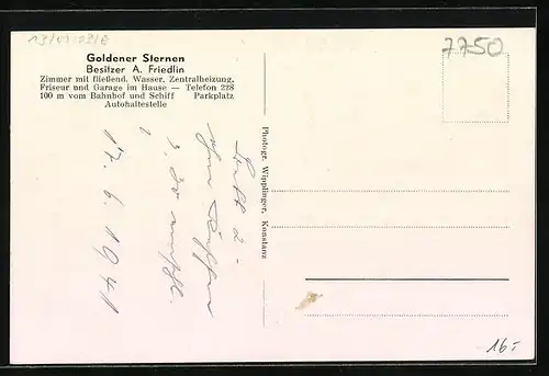 AK Konstanz a. B., Gasthof goldener Sternen