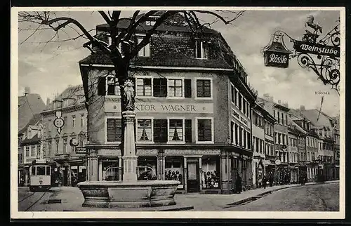 AK Freiburg i. Br., Hotel zum Rössle, Herrenstrasse 52