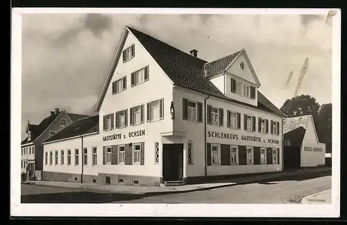 AK Schwenningen a. N., Schlenkers Hotel zum Ochen, Bürkstr. 59