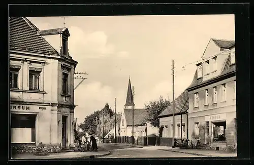 AK Beilrode / Torgau, Blick in die Ernst-Thälmann-Strasse