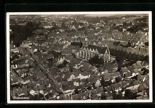 AK Wolfenbüttel, Panoramablick aus der Luft gesehen