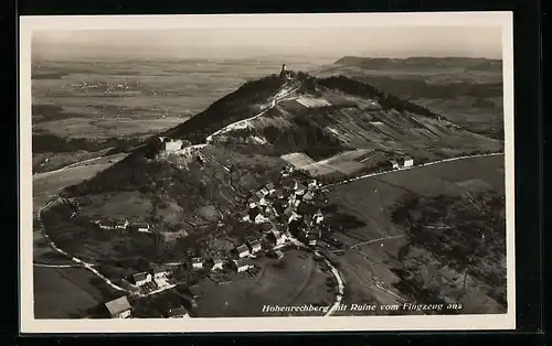 AK Hohenrechberg, Totale mit Ruine, Flugzeugaufnahme